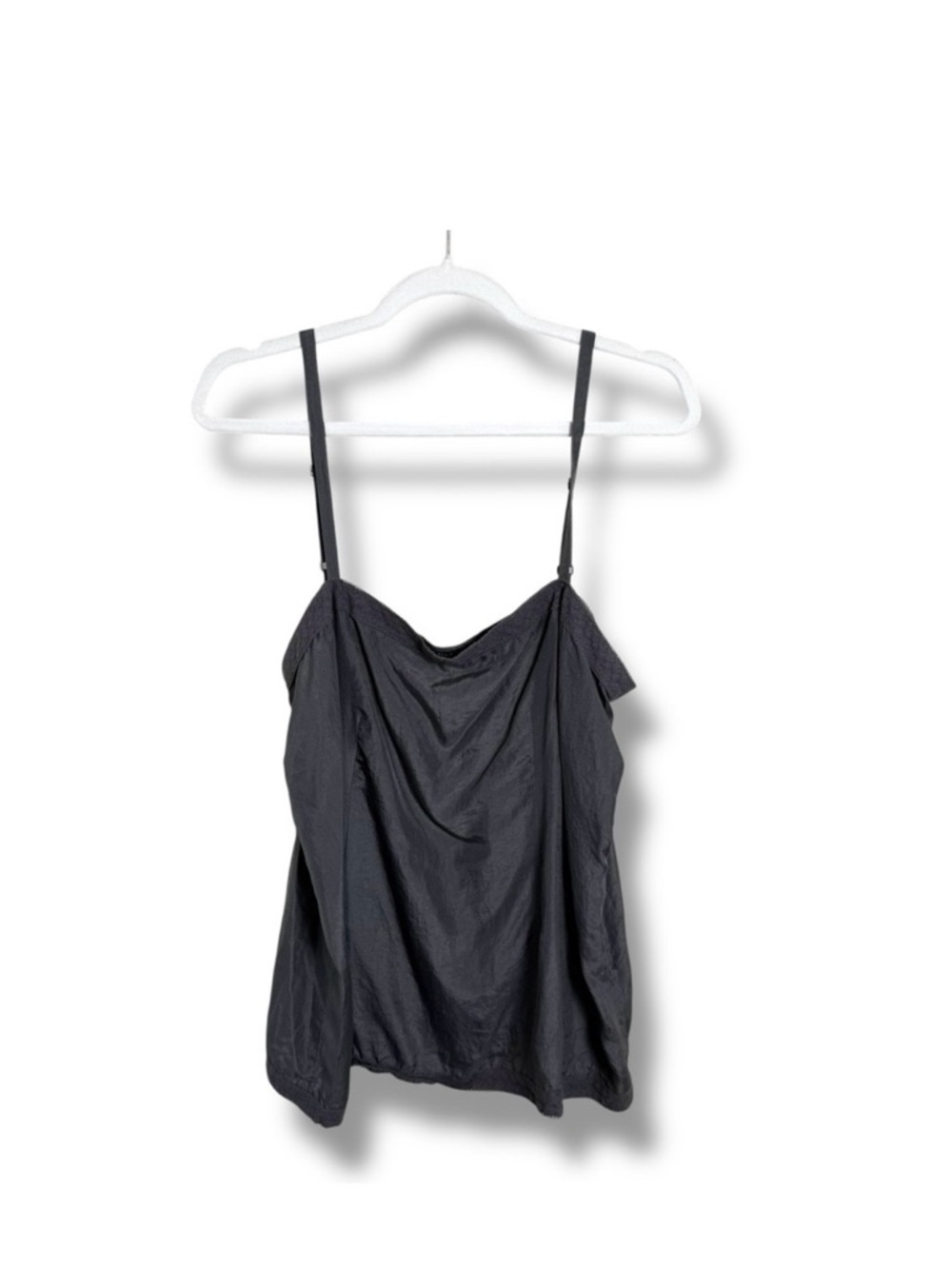 Eileen Fisher Gray Silk Lace Trim Tank Top Size Large